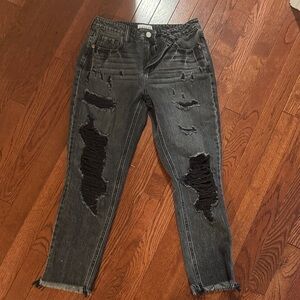 Cello Distressed Black Jeans